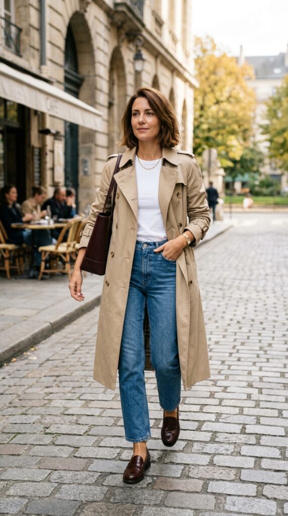 Classic Trench Coat with Everyday Basics