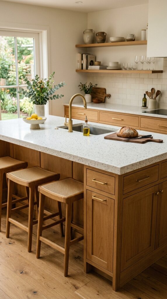 Classic White Terrazzo Island