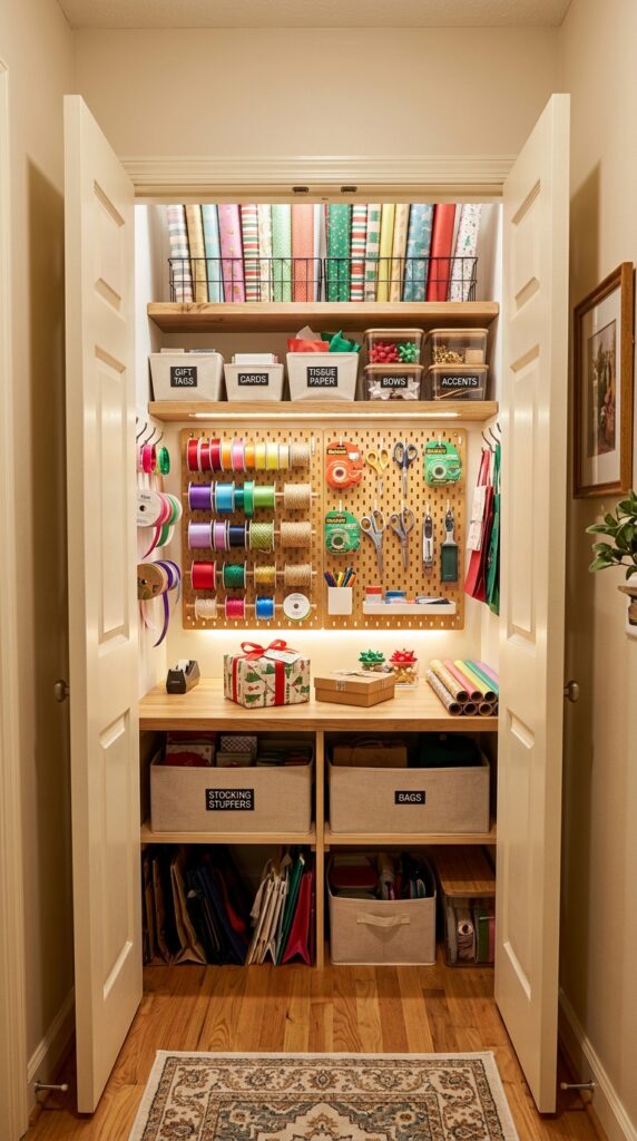 Closet Gift Wrapping Station