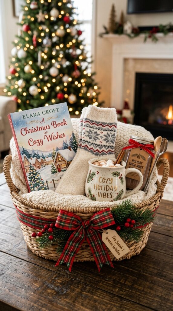 Cozy Christmas Reading Basket