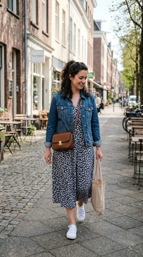 Denim Jacket and Midi Dress