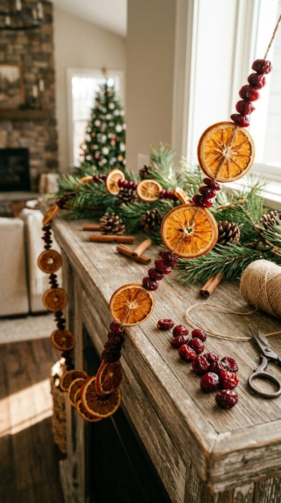 Dried Orange and Cranberry Garland