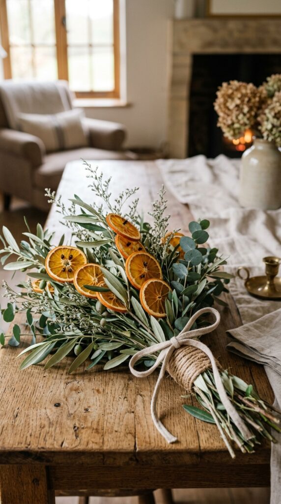 Elegant Orange and Greenery Garland