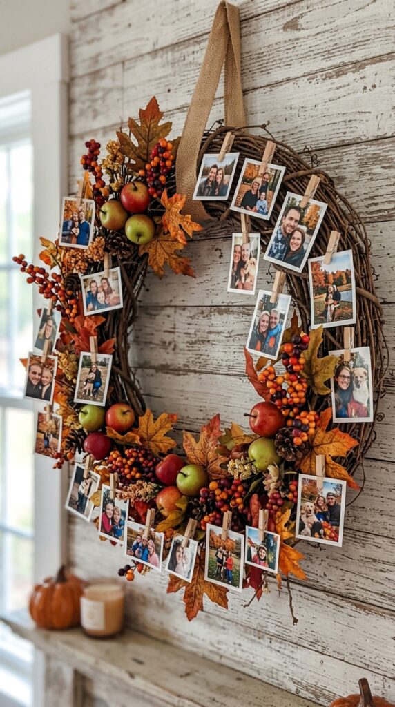 Fall Wreath Photo Display