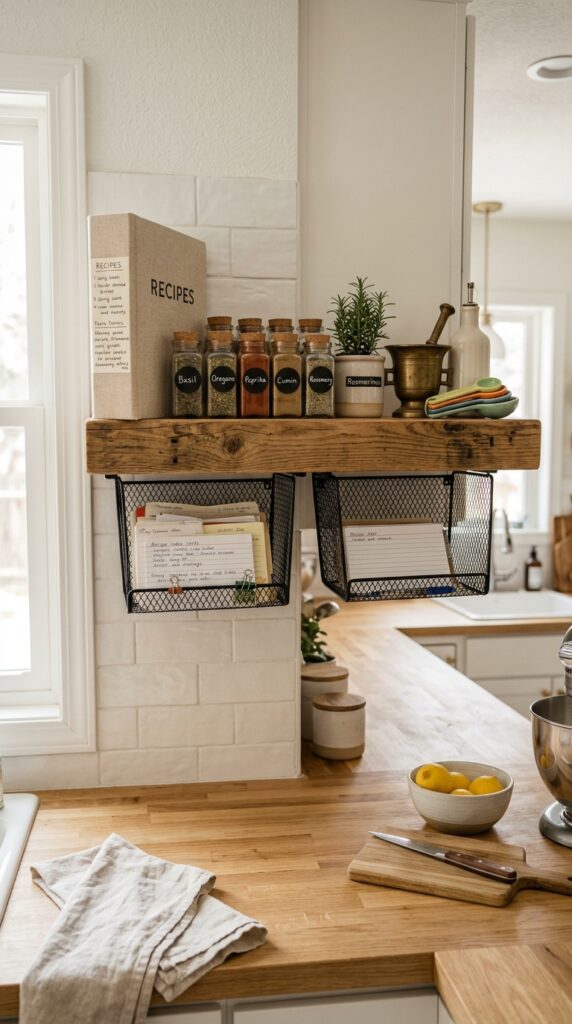 Floating Shelf Recipe Corner