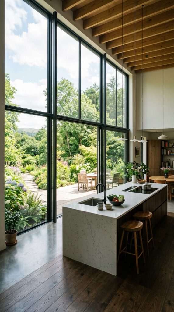 Floor-to-Ceiling Kitchen Window