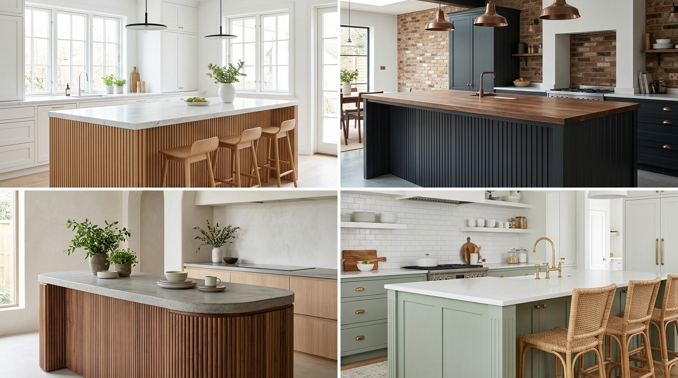 Fluted Wood Kitchen Island Ideas