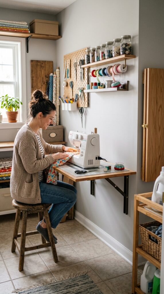 Fold-Down Wrapping Table