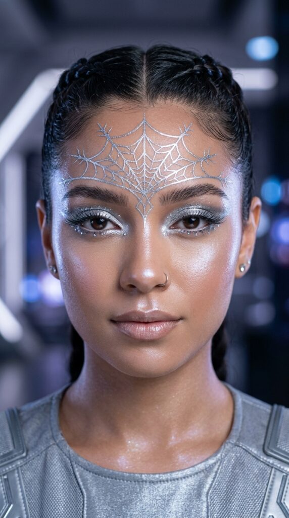 Forehead Spider Web Design