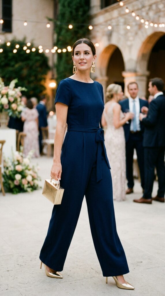 Jumpsuit with Statement Earrings