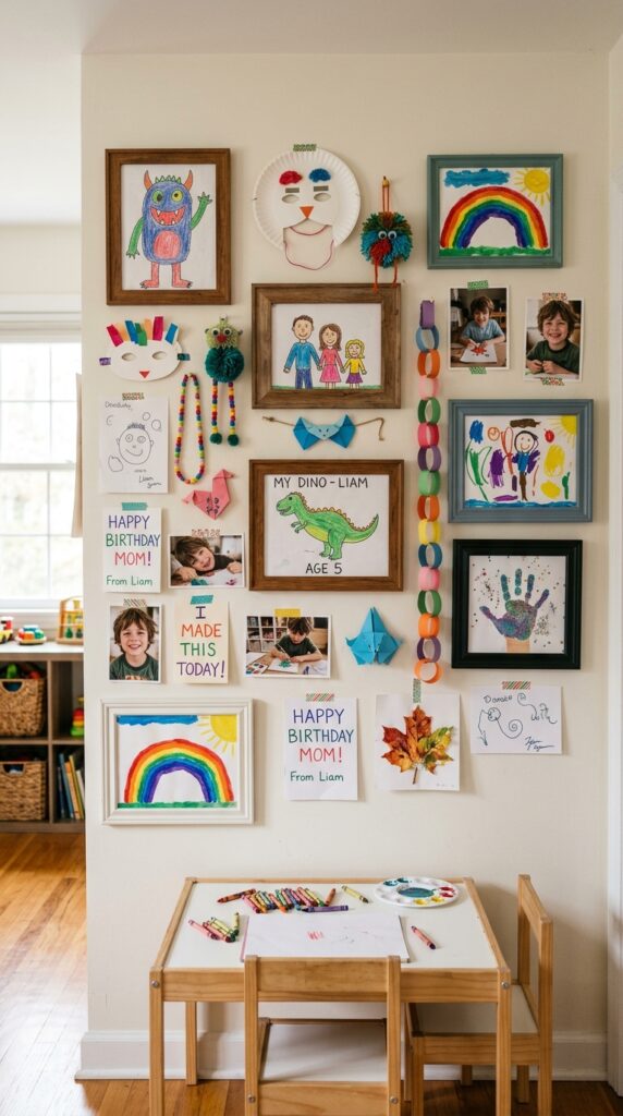 Kids’ Artwork Feature Wall