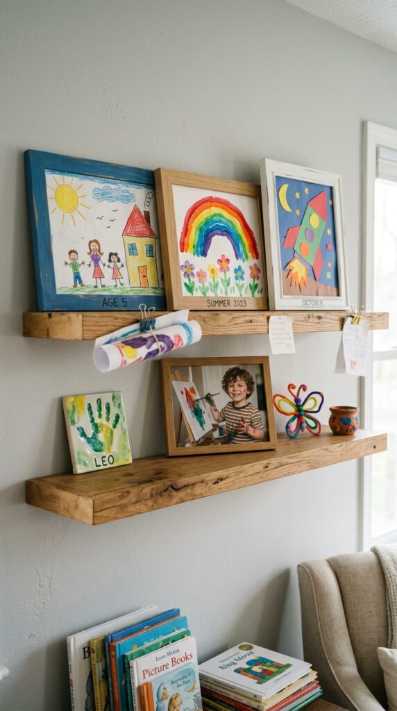 Kids’ Artwork Memory Shelf