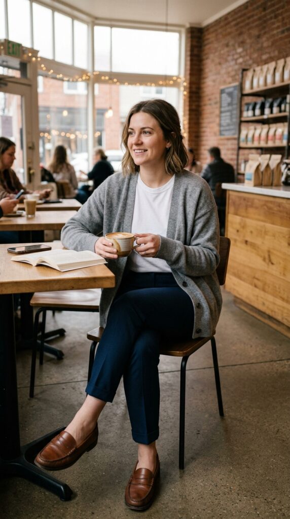 Knit Cardigan and Trousers