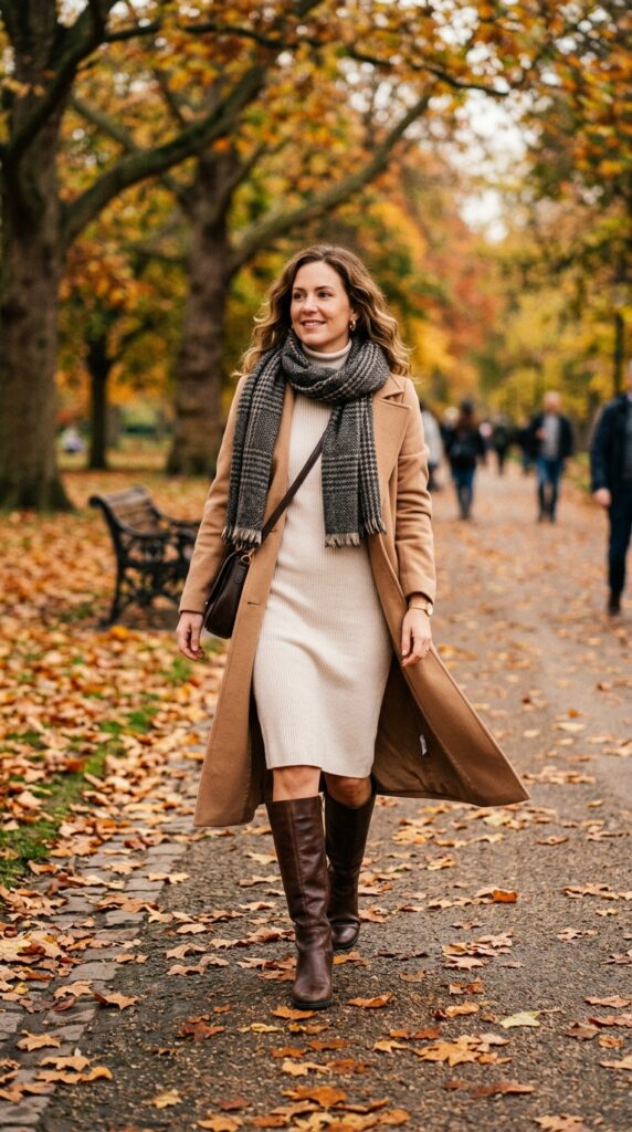 Knit Dress with Knee-High Boots