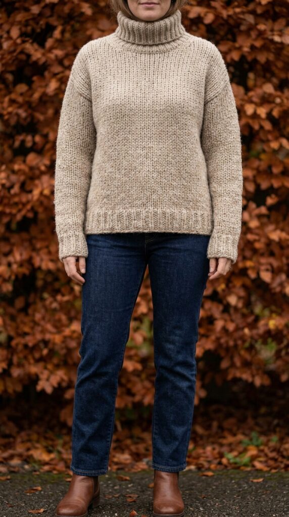 Knit Sweater in a Neutral Color