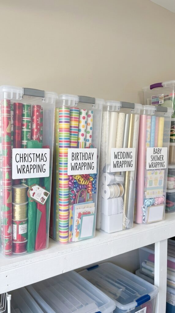 Labelled Clear Storage Bins