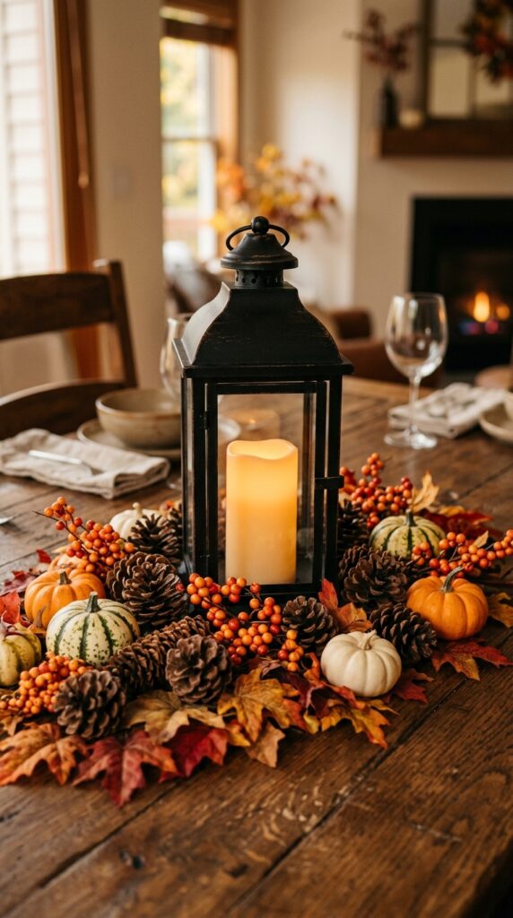 Lantern with Fall Accents