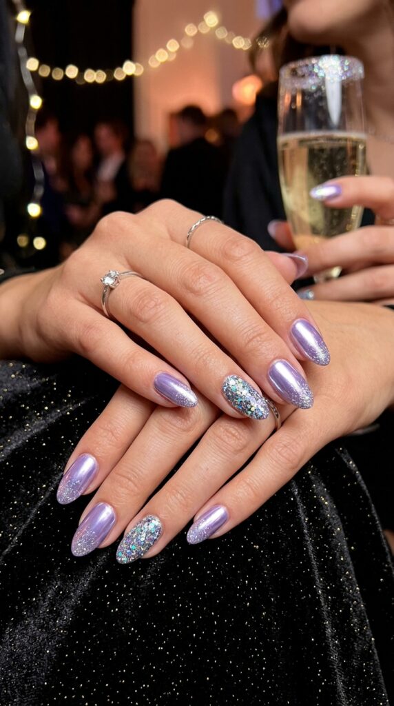 Lavender Chrome With Glitter