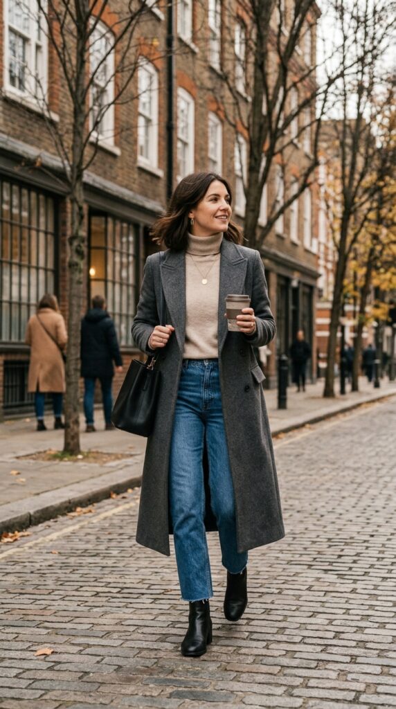 Long Coat and Classic Denim