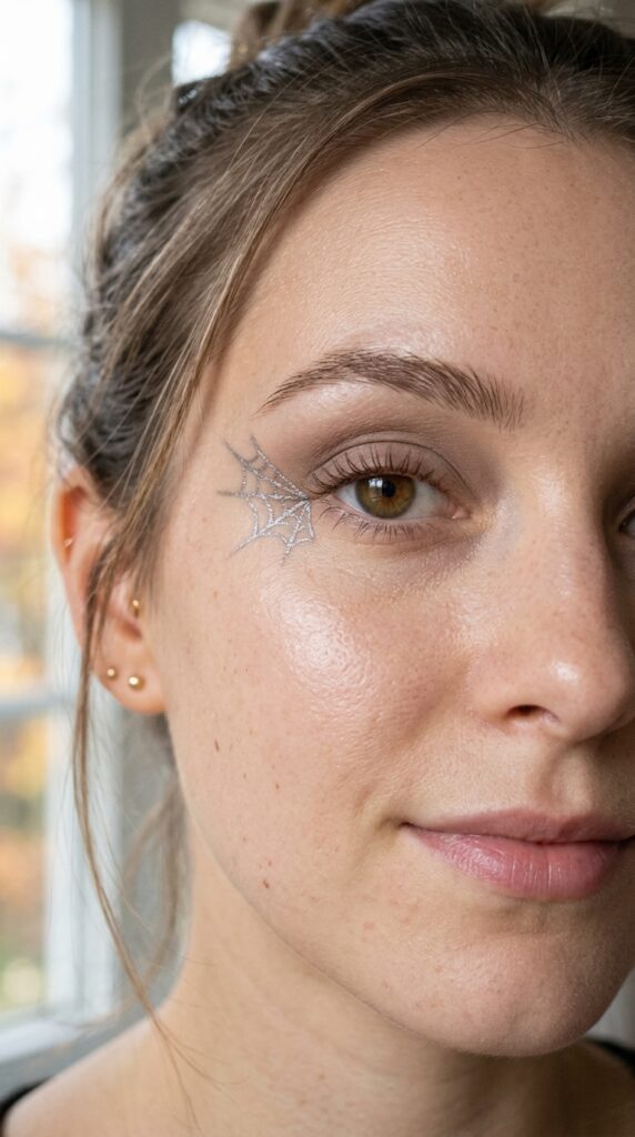 Minimal Silver Spider Web