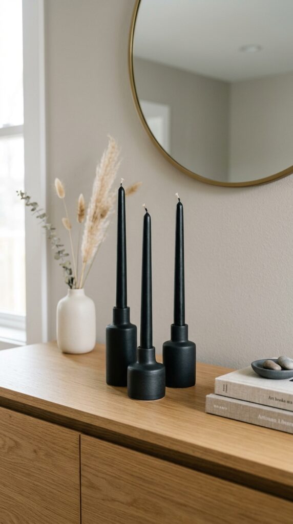 Minimalist Black Candle Display