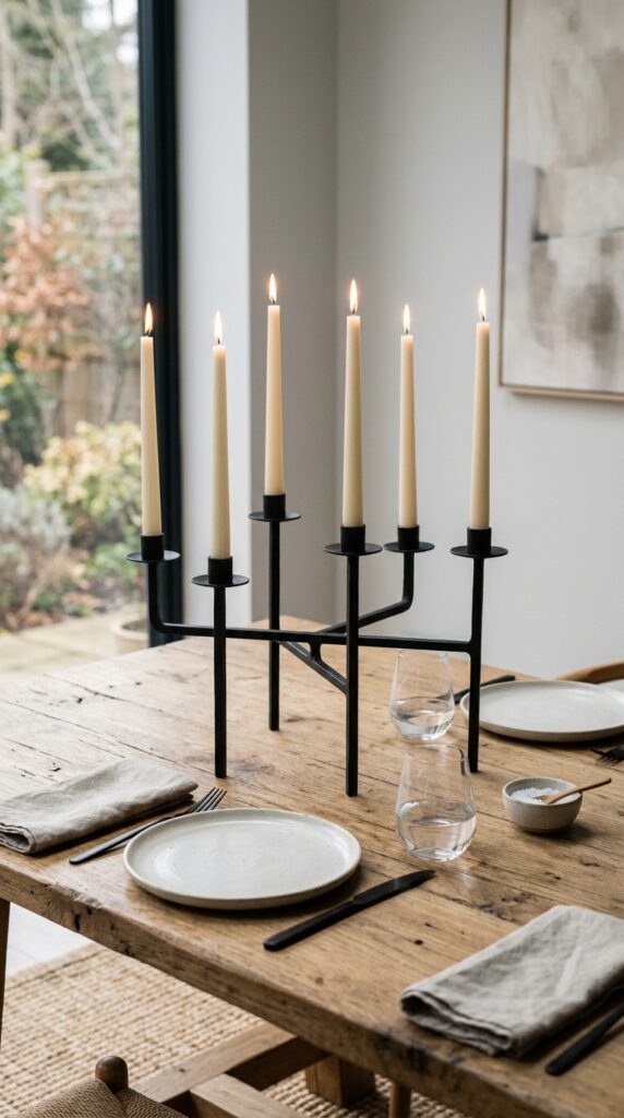 Minimalist Candelabra Centerpiece