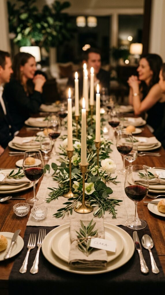 Minimalist Candlelit Table