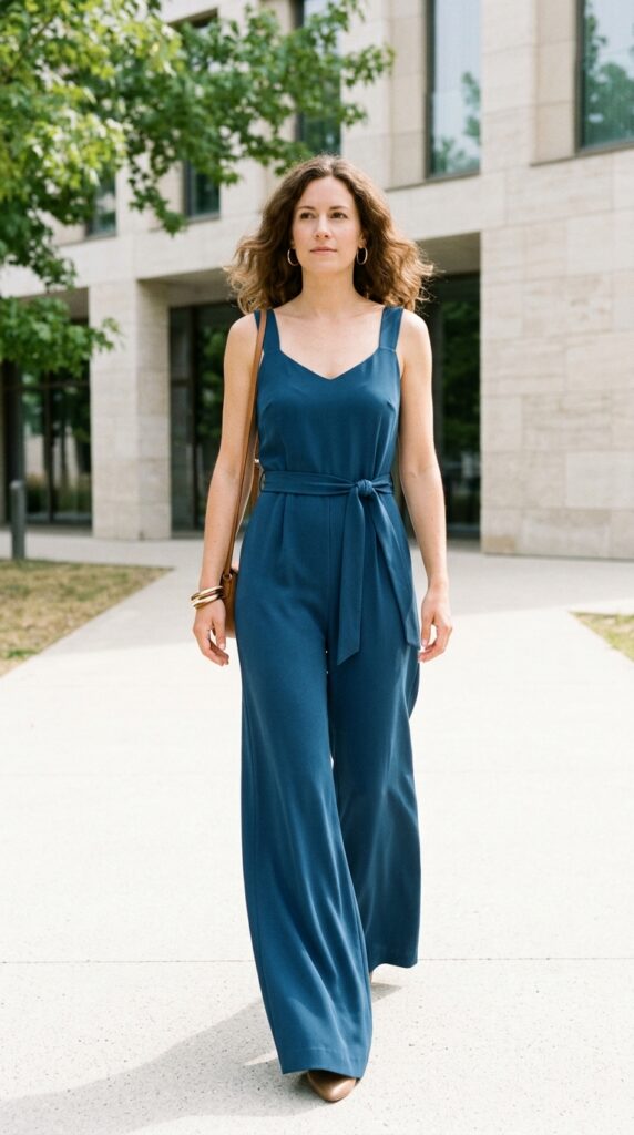 Monochrome Jumpsuit with Belt