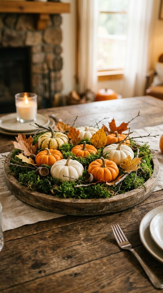 Moss Pumpkin Centerpiece