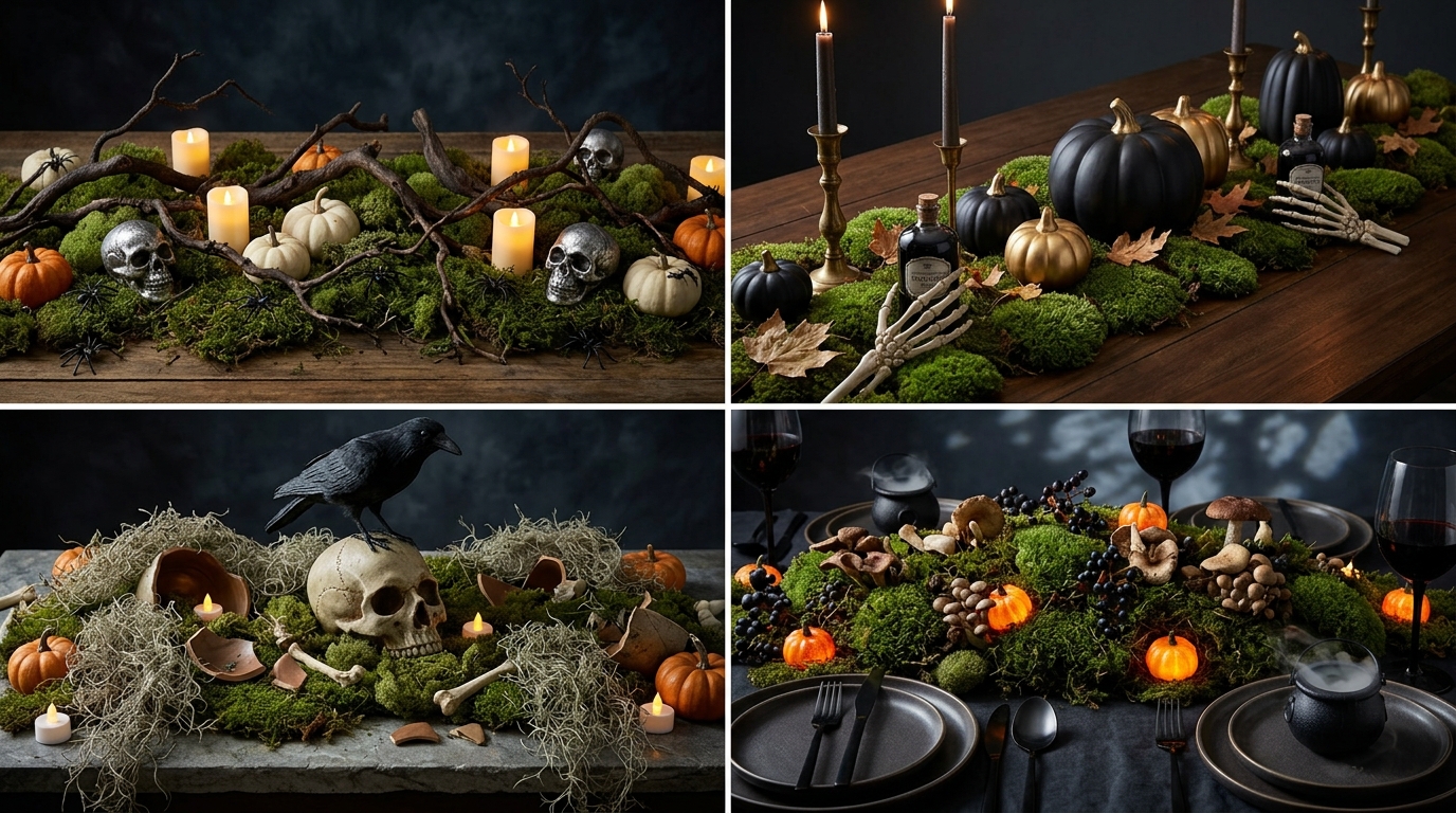 Natural Moss Spooky Table Ideas