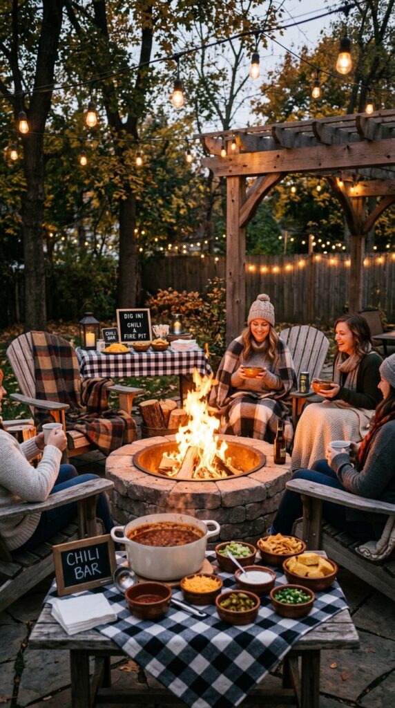 Outdoor Fire Pit Chili Night