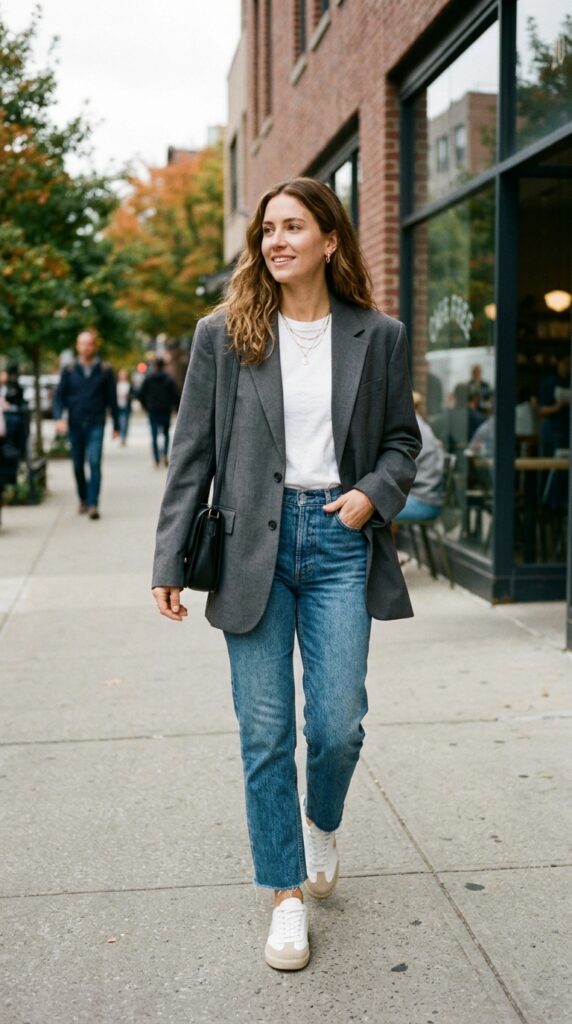 Oversized Blazer with Denim