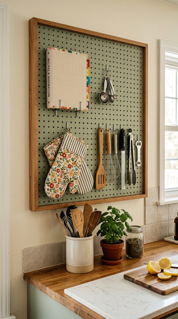 Pegboard Recipe Wall