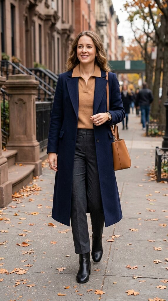Polo Sweater Under a Long Coat