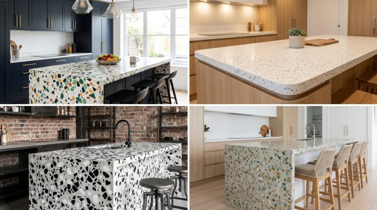 Poured Terrazzo Kitchen Island Ideas