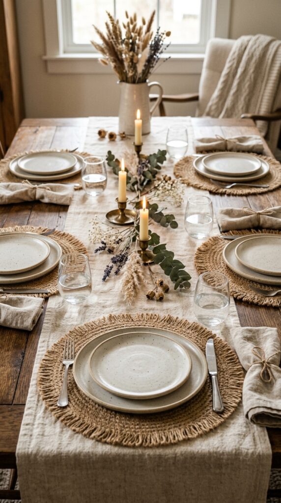 Rustic Linen Table