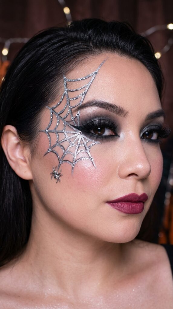 Silver Web With Glitter