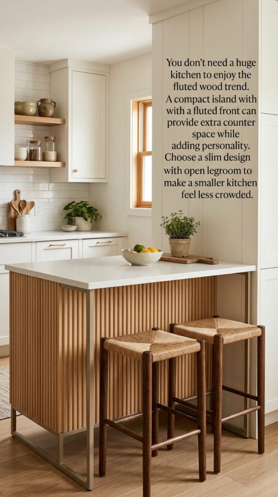 Small Fluted Kitchen Island