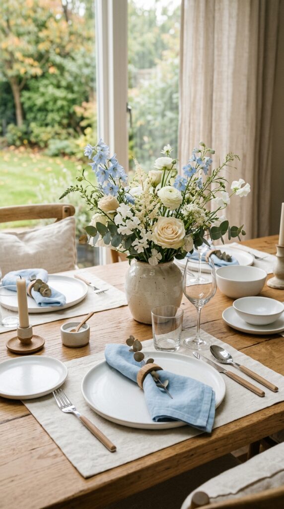 Soft Blue and Cream Table