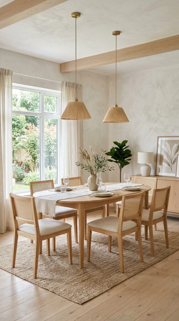 Soft White Limewash Dining Room