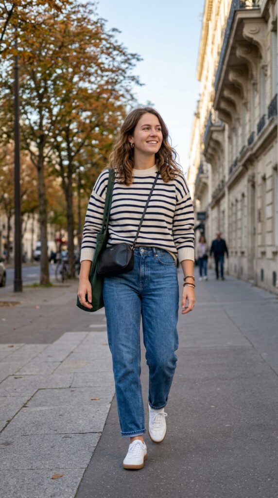 Striped Sweater and Jeans