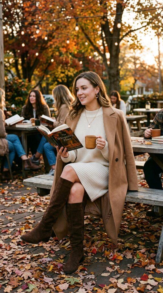Sweater Dress with Knee-High Boots