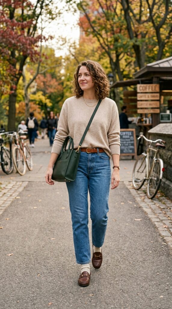 Sweater and Straight-Leg Jeans