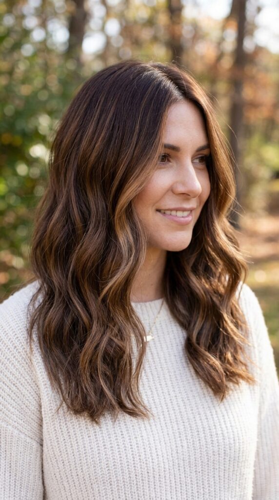 Toffee Ribbons on Brunette Hair
