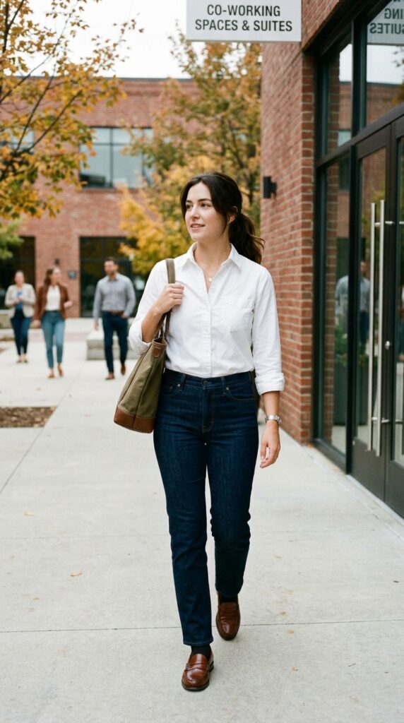 Button-Down Shirt and Jeans