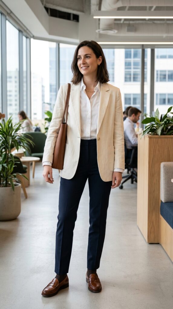 White Shirt Under a Blazer