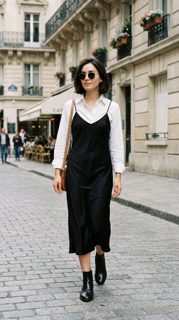  White Shirt Under a Slip Dress