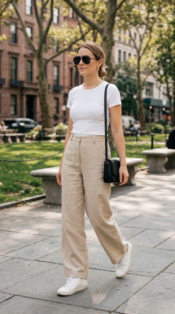 Wide-Leg Pants and a Fitted Top
