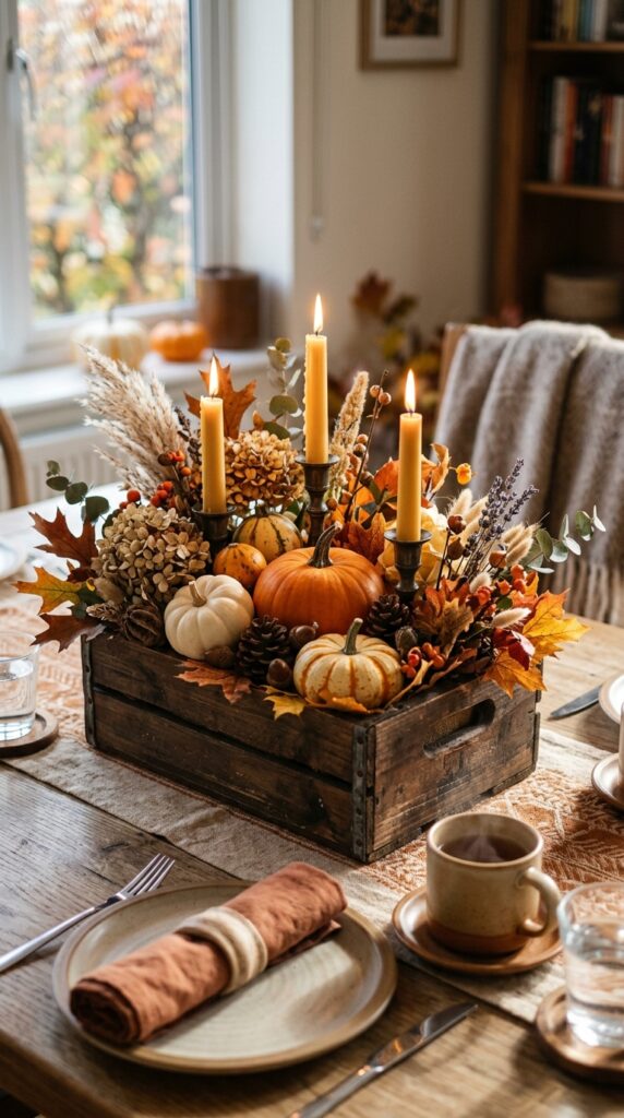 Wooden Crate Seasonal Arrangement
