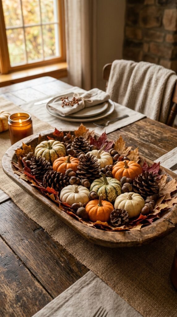 Wooden Dough Bowl Display